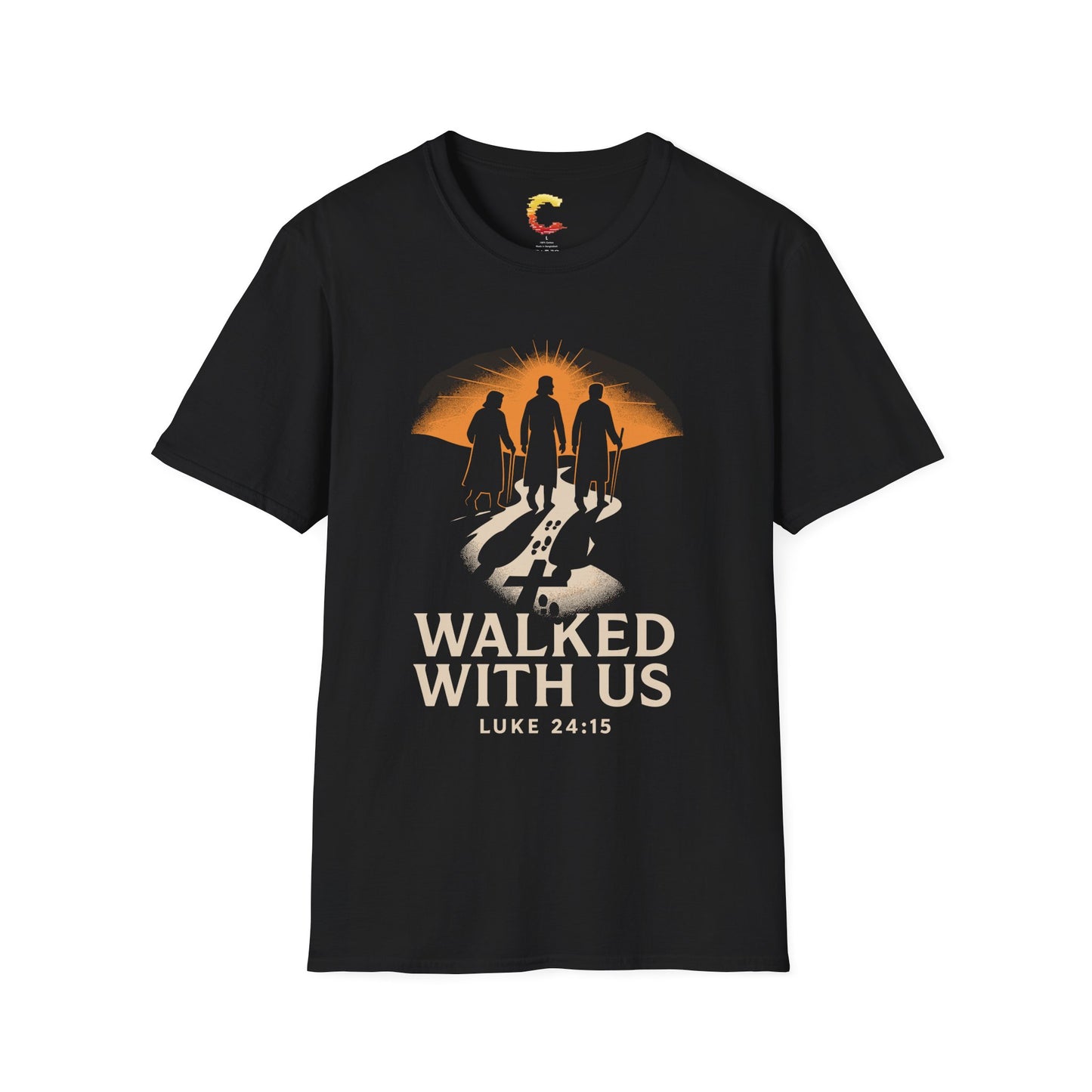 Walked With Us – Road to Emmaus T-Shirt (Luke 24:15)