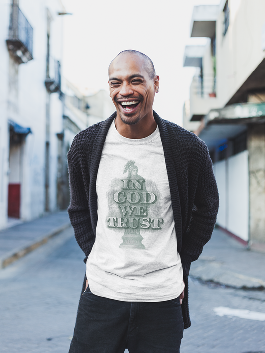Unisex T-Shirt with 'In God We Trust' Design, Faith-Based Shirt, Casual Religious Tee, Gift for Christians, Inspirational Apparel