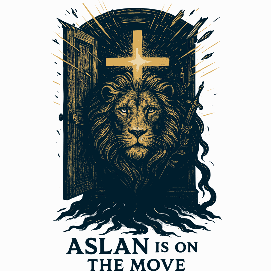 Roar Beyond the Door Aslan Christian Graphic T-Shirt