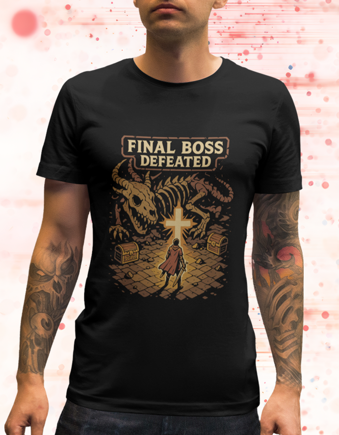 Final Boss Defeated Death Has No Sting Christian Tee