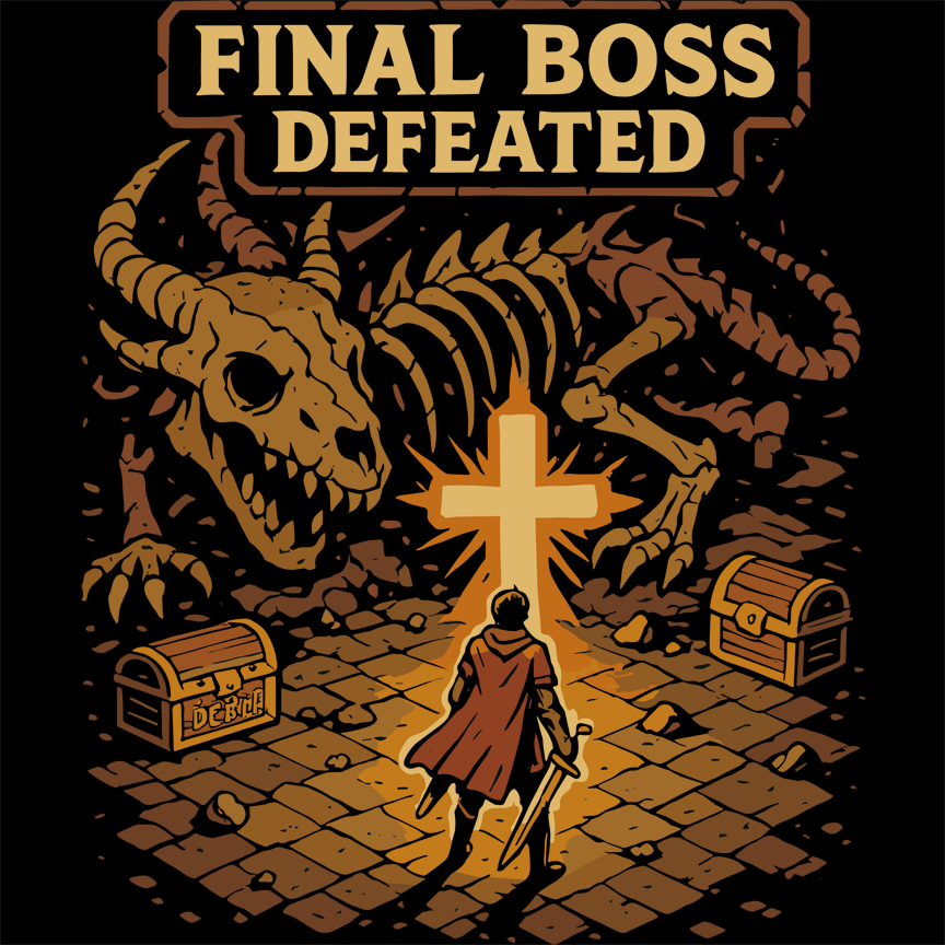 Final Boss Defeated Death Has No Sting Christian Tee