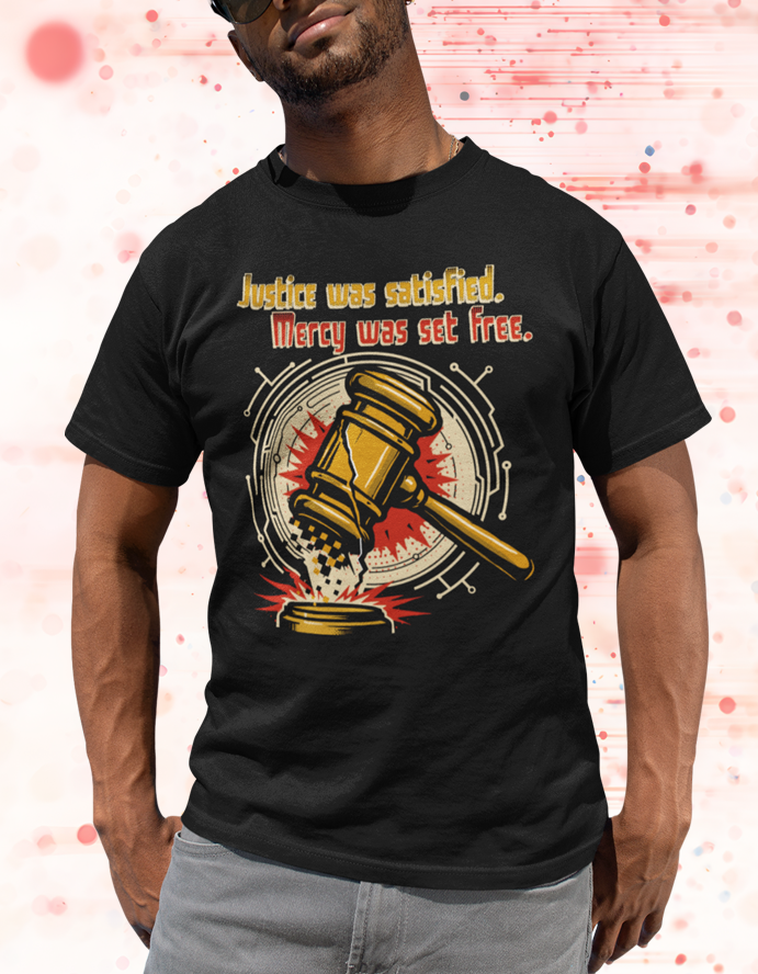 Gavel Split - Justice Meets Mercy Christian T-Shirt