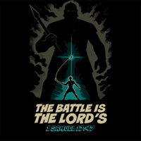 Battle is the Lord’s David and Goliath Christian Tee