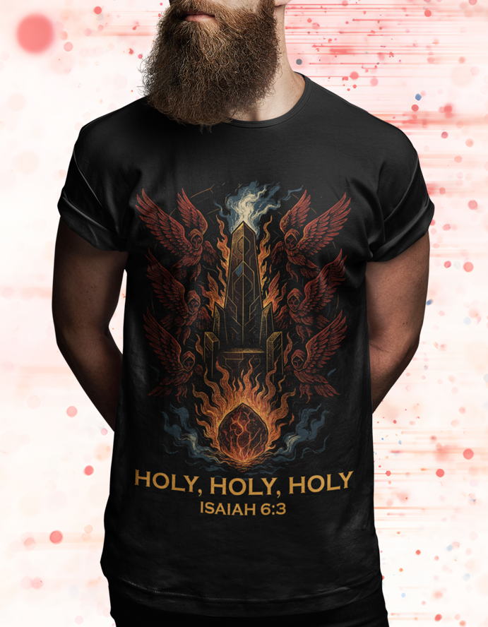 Holy Holy Holy Isaiah 6:3 Fiery Throne Christian Faith Graphic Tee