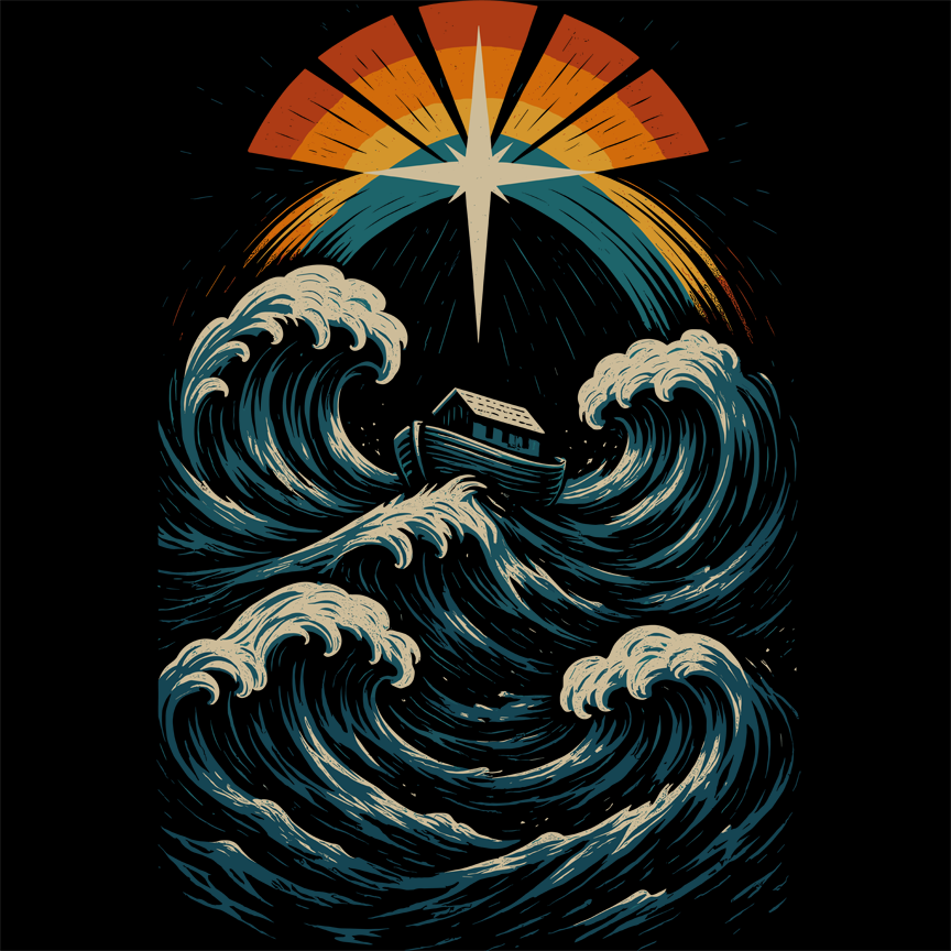 Covenant Kept Noah’s Ark Floodwaters Christian Tee Faith-Based Inspiration