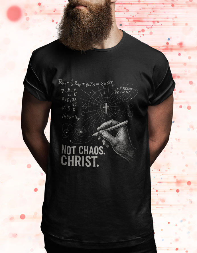 Not Chaos Christ Physics and Faith Christian Tee