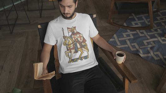 Crusader King Tee – Playing Card Warrior of Faith - Medieval Graphic Tee