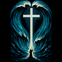 Cross in the Waves Christian Graphic T-Shirt — Faith-Inspired Spiritual Apparel Tee