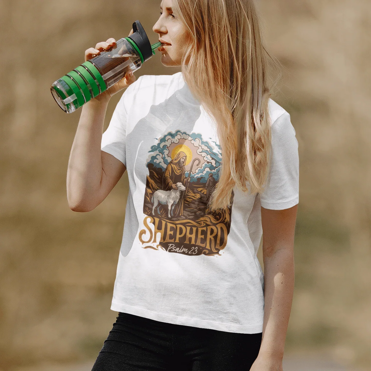 The Lord is My Shepherd Psalm 23 Women's Christian T-Shirt - Ctrl Alt Believe