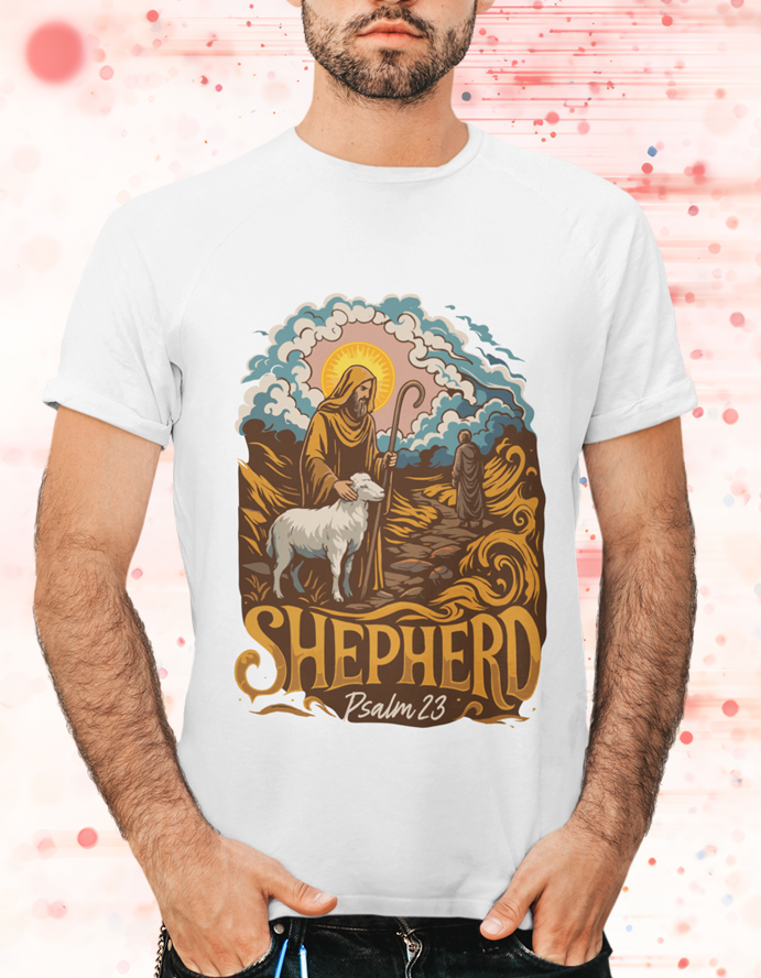The Lord Is My Shepherd Psalm 23 Christian Faith Graphic T-Shirt Apparel