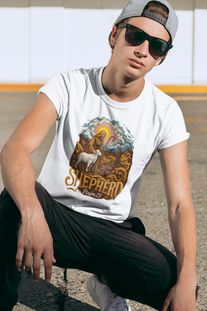Shepherd Psalm 23 T-Shirt, Unisex Softstyle Tee, Faith-Based Apparel, Christian Gift, Inspirational Clothing