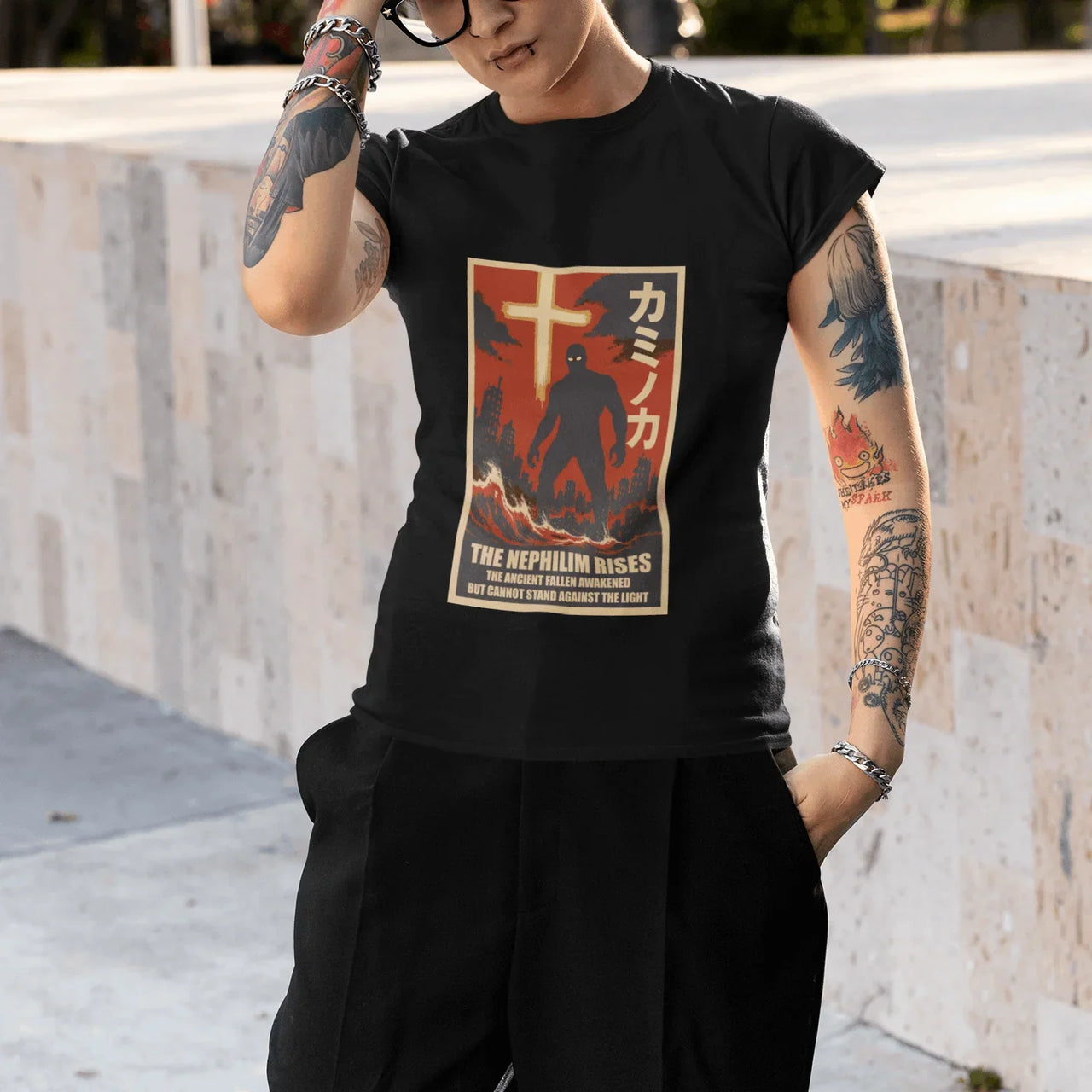 Nephilim Rises Women’s Kaiju Christian Graphic Tee - Ctrl Alt Believe