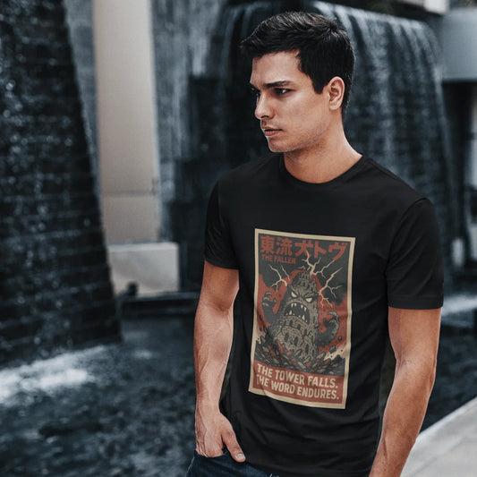 Fallen Tower Babel Kaiju Christian Graphic Tee - Ctrl Alt Believe