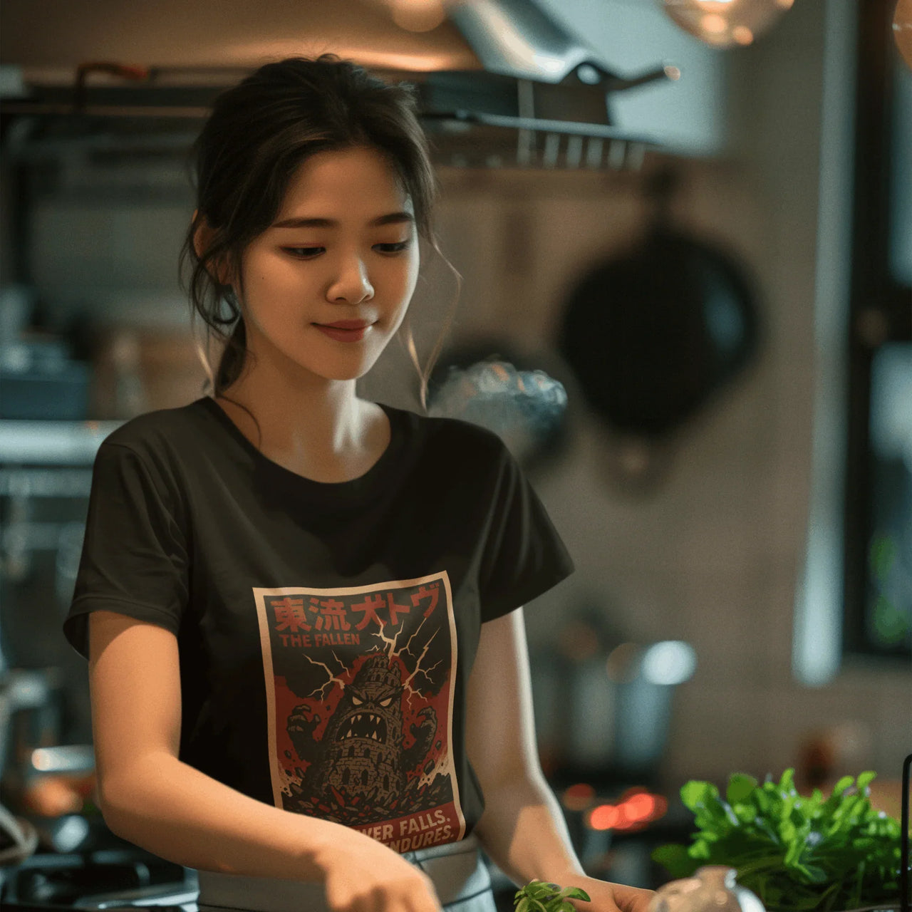 Fallen Tower Babel Women’s Kaiju Christian Graphic Tee - Ctrl Alt Believe