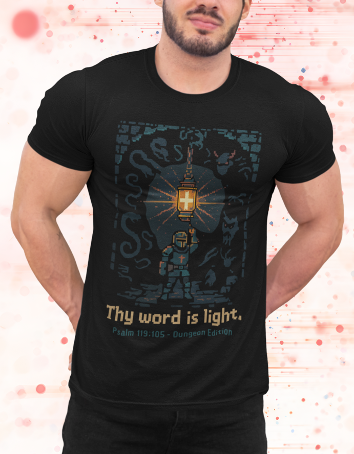 Thy Word Is Light Pixel Dungeon Christian Graphic Tee