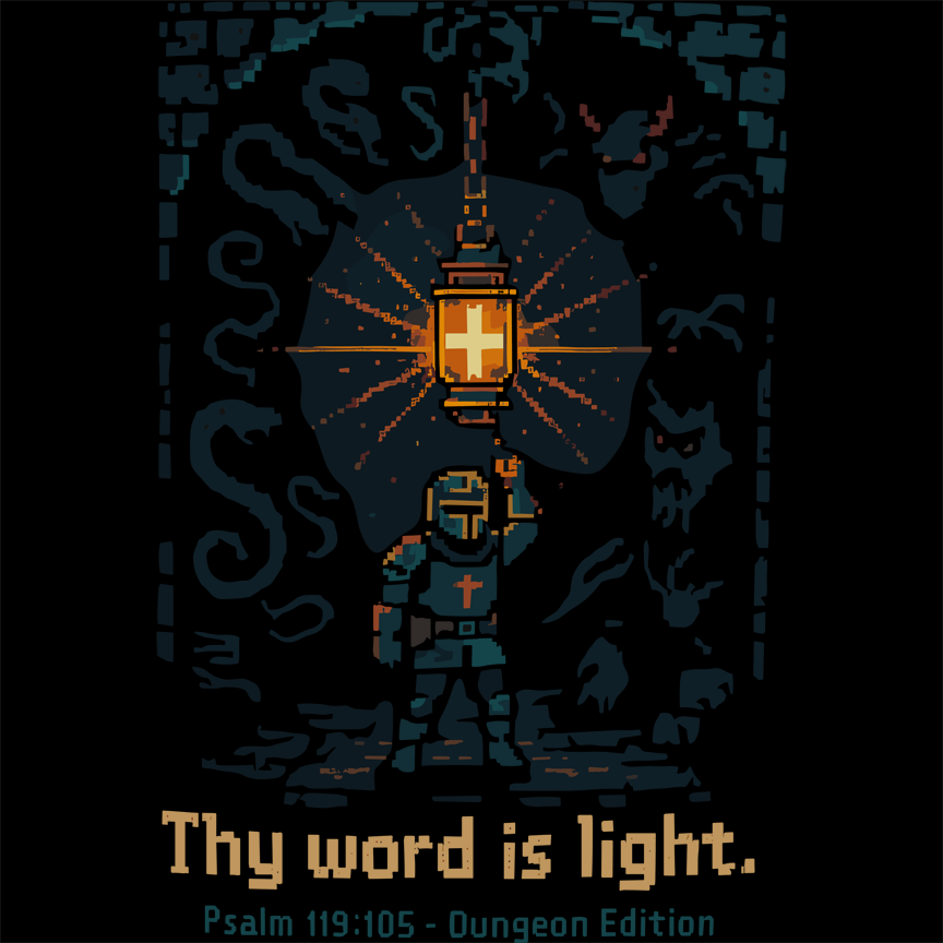 Thy Word Is Light Pixel Dungeon Christian Graphic Tee