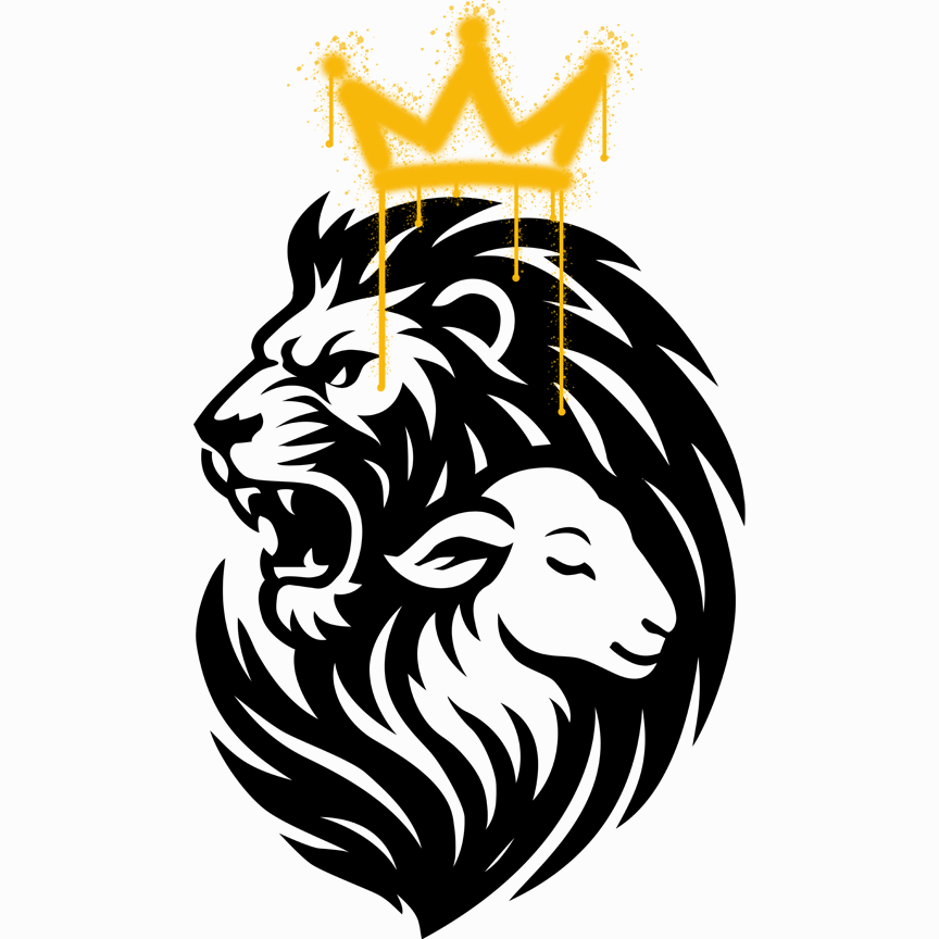 Lion and Lamb Tribal Crown Christian Faith Tee